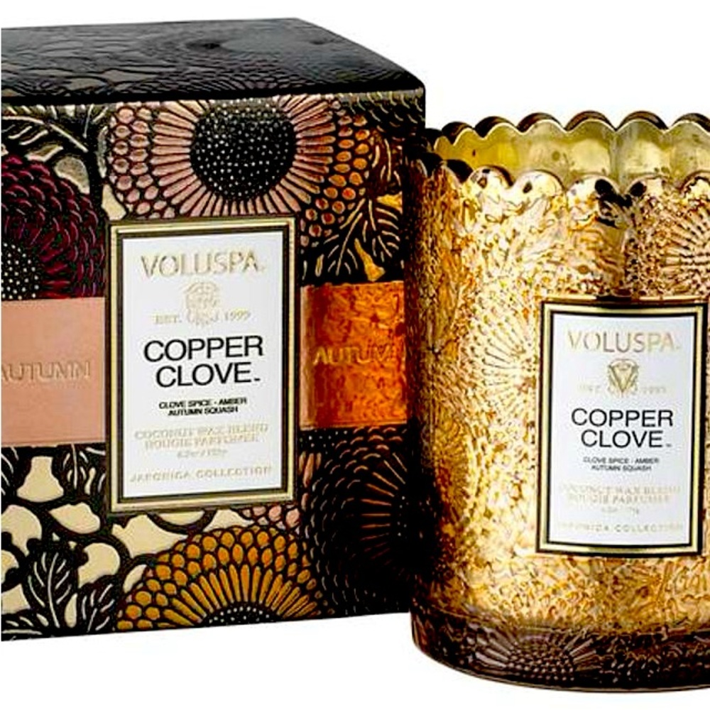 COPPER CLOVE : SCALLOPED CANDLE